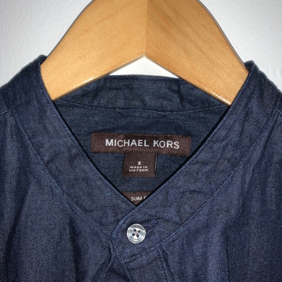 Men’s Michael Kors Indigo Shirt - Picture 2 of 5